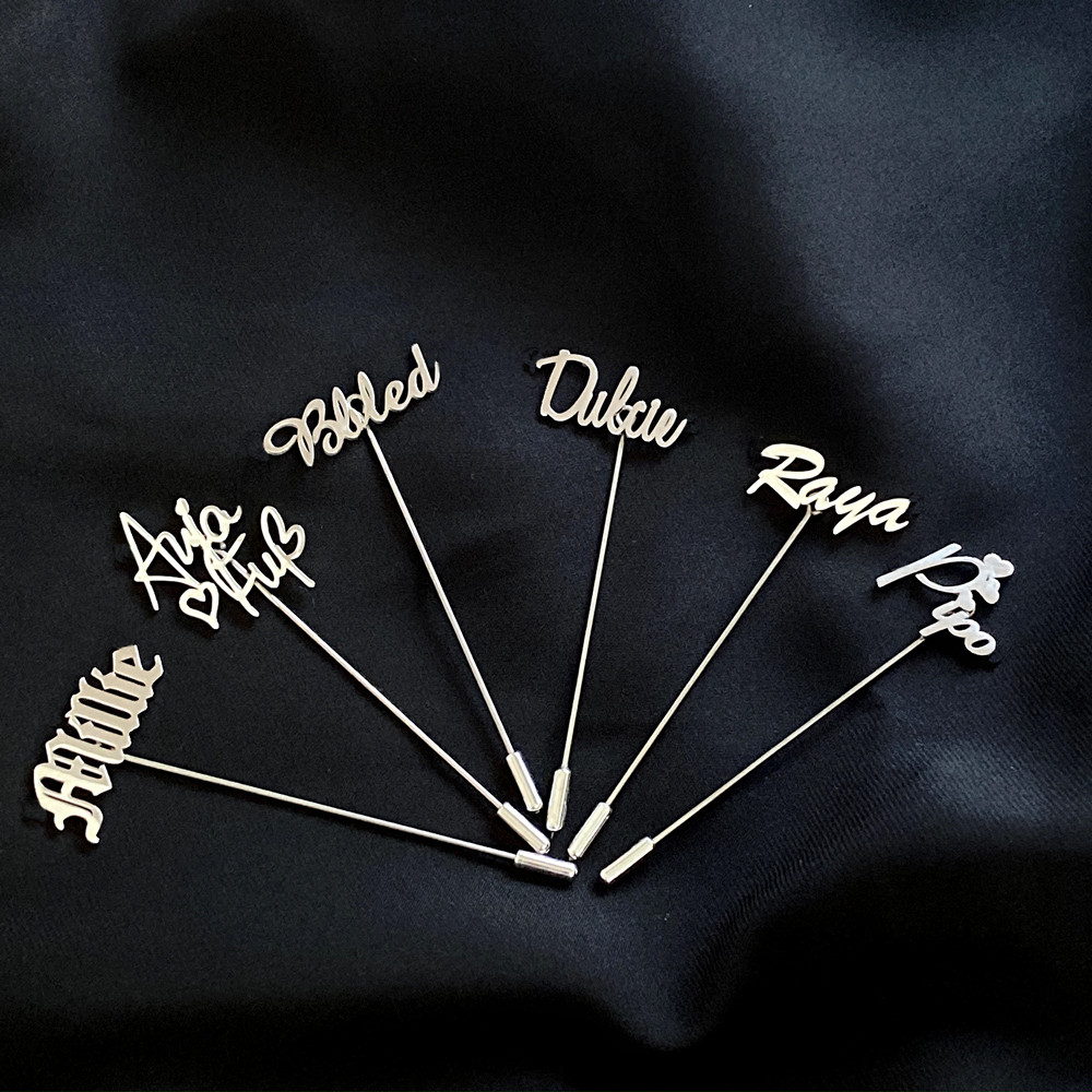 Men Accessories Name - Personalized Men Lapel Pin Custom Name