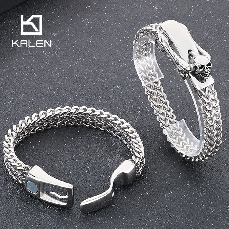 Men Accessories Bd - 316L Stainless Steel Double Row Skeleton