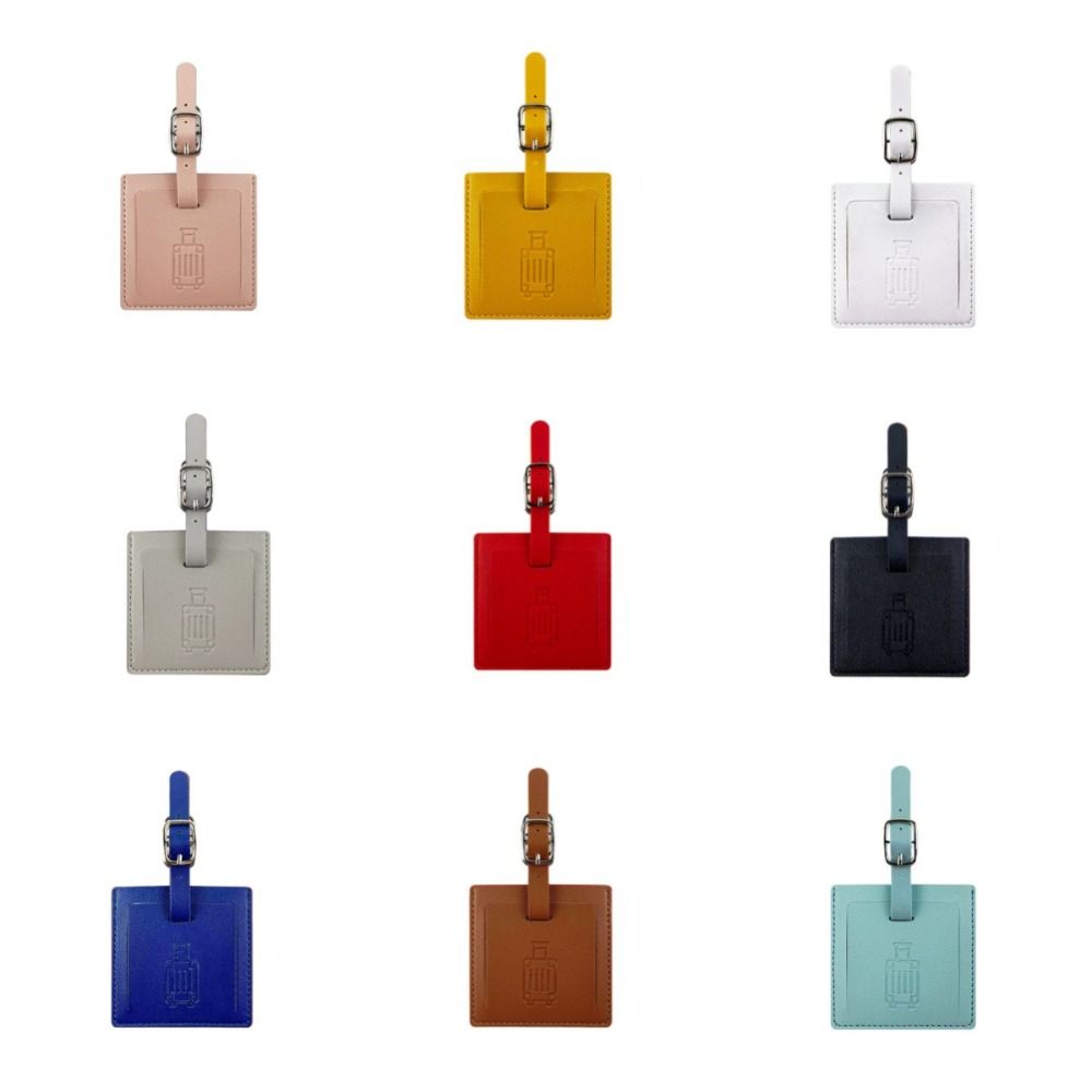 Men Accessories Name - Colorful PU Luggage Tag Square Shape