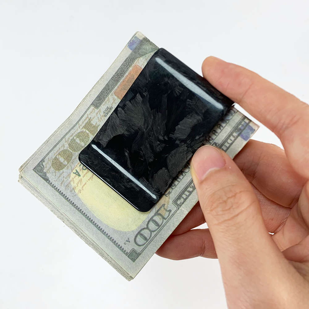 Money Clip Slim - High Quality Black Real Forged Carbon
