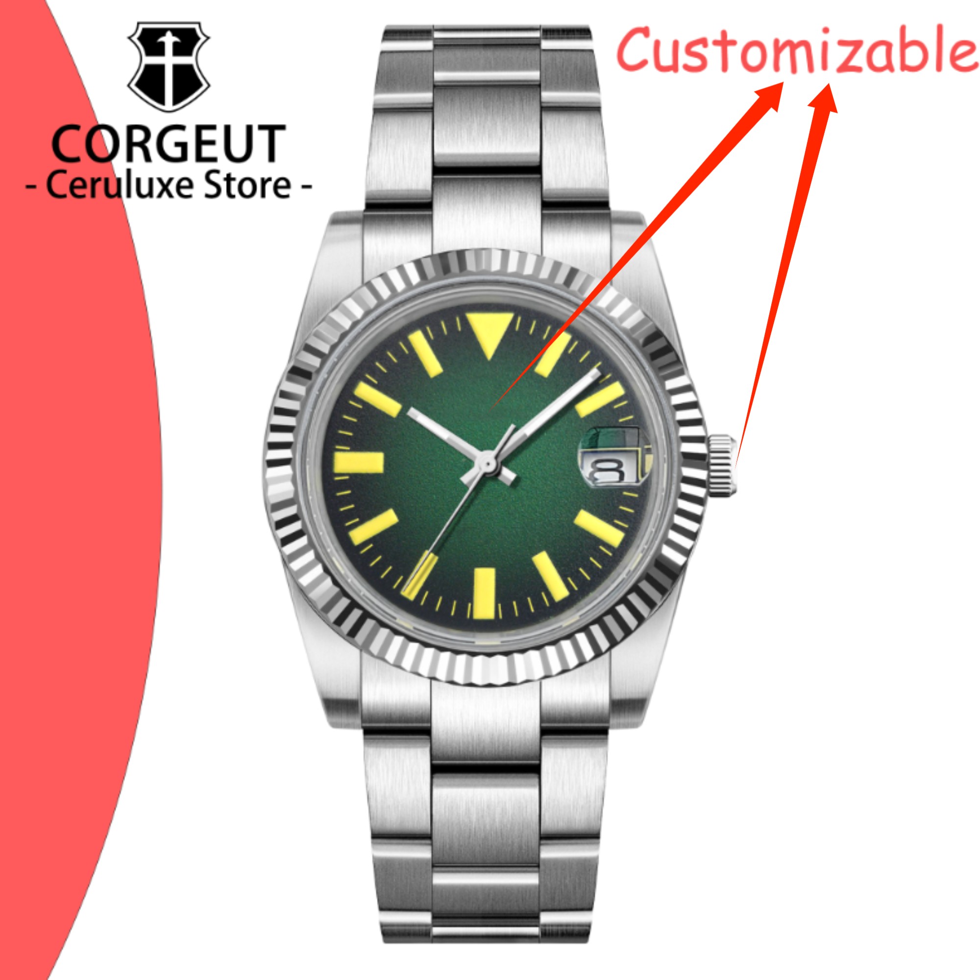 Men'S Accessories Jewelry Bracelet - Custom Logo 36/39mm New NH35 Automatic