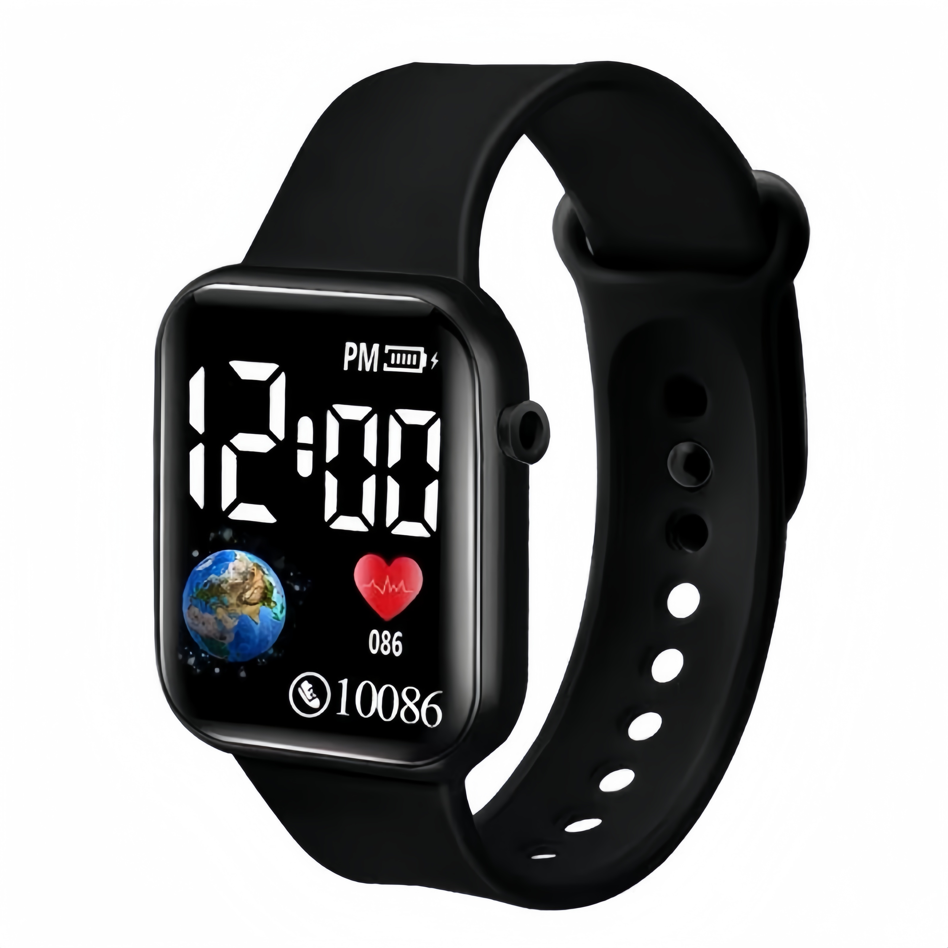 Black White LED Digital Wrist  - Men Accessories For Wrist ulasan dan harga