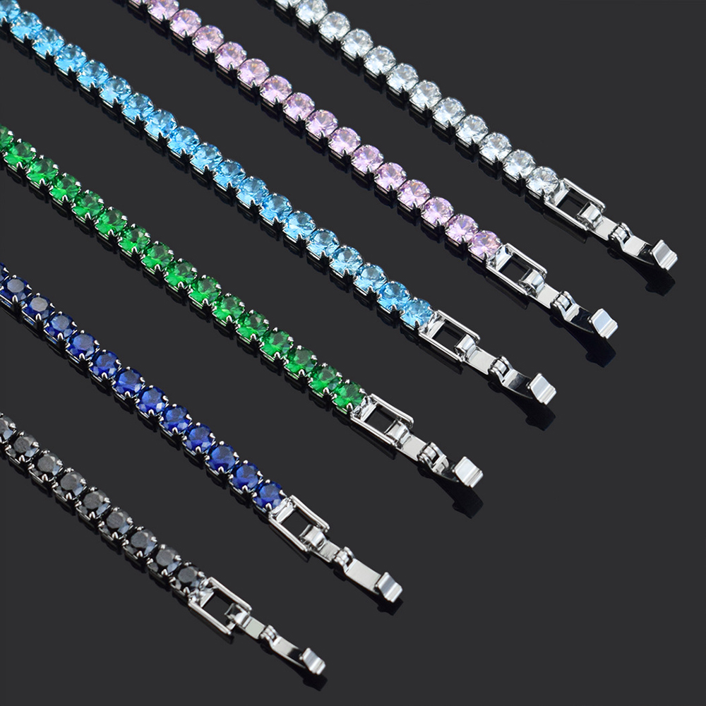 4mm Micro-inlaid Zircon Tennis - Men'S Accessories Jewelry Bracelet ulasan dan harga