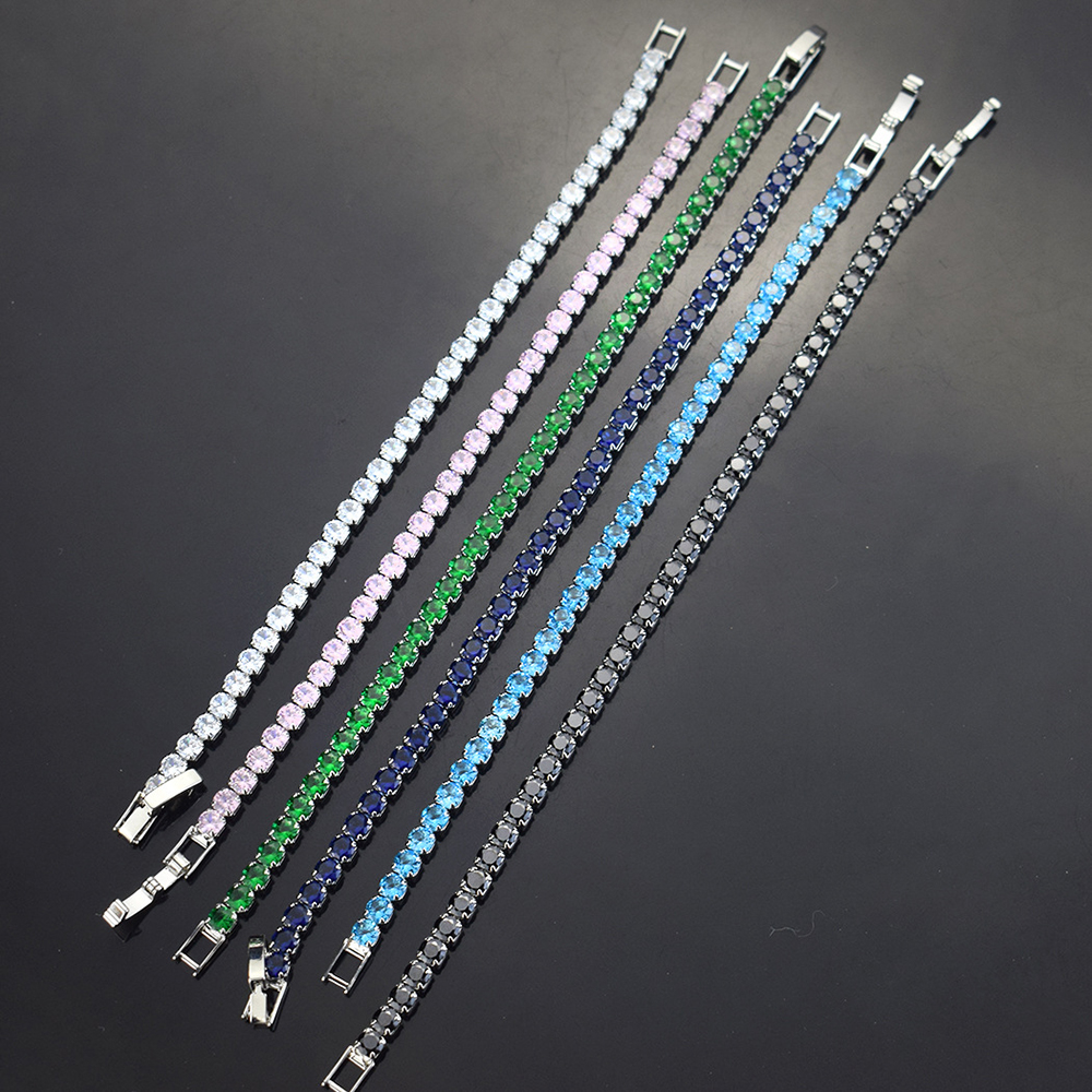4mm Micro-inlaid Zircon Tennis - Men'S Accessories Jewelry Bracelet ulasan dan harga