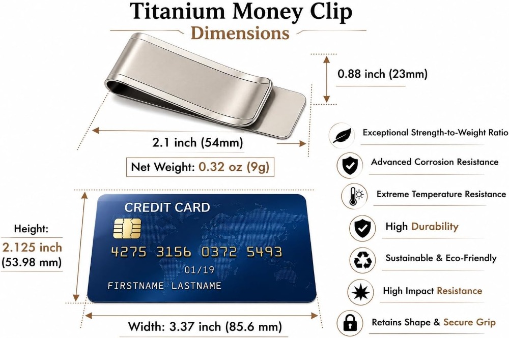 Premium Titanium Money Clip Wa - Money Clip Slim ulasan dan harga