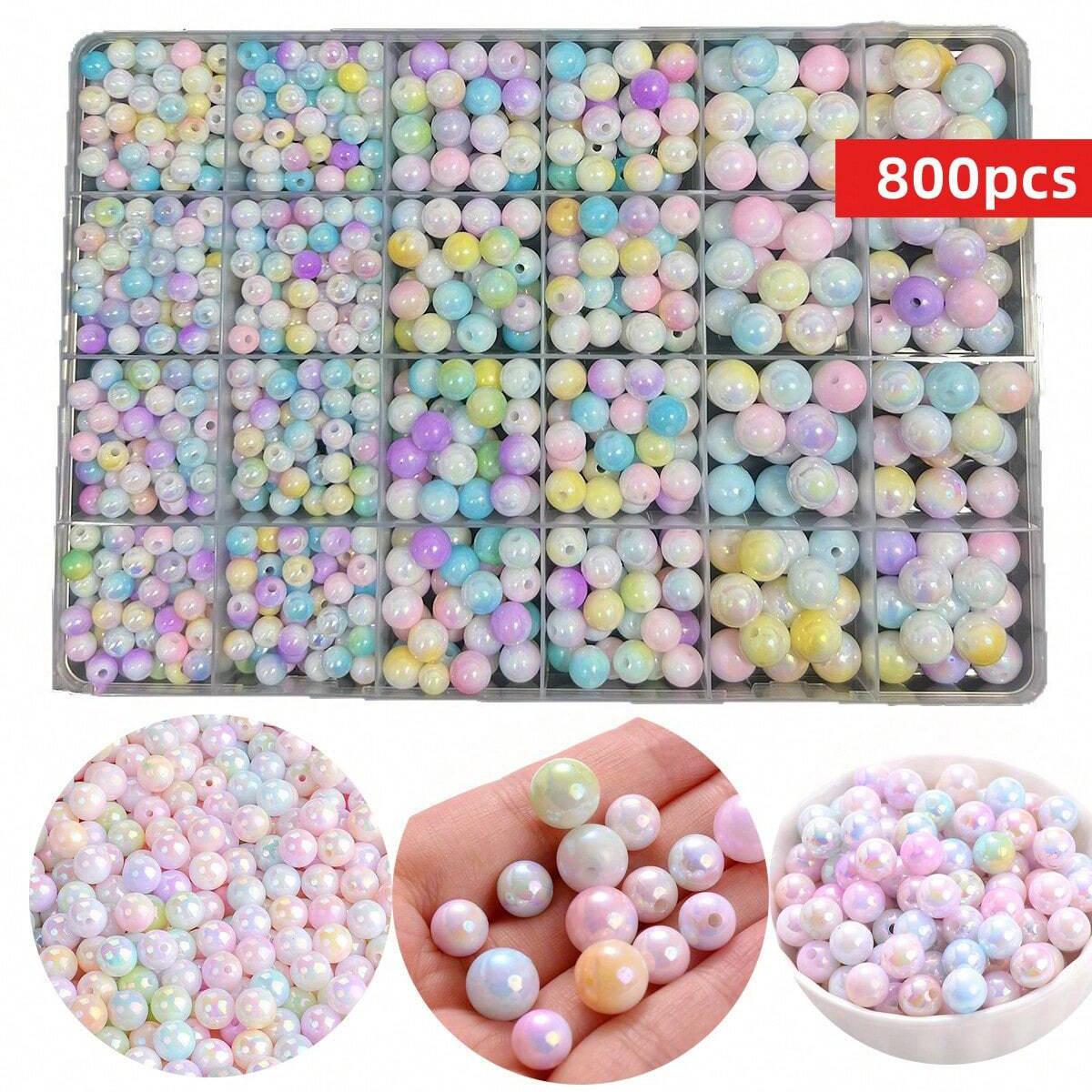 800pcs/24 grid set box 6mm/8mm - Men'S Accessories Jewelry Bracelet ulasan dan harga