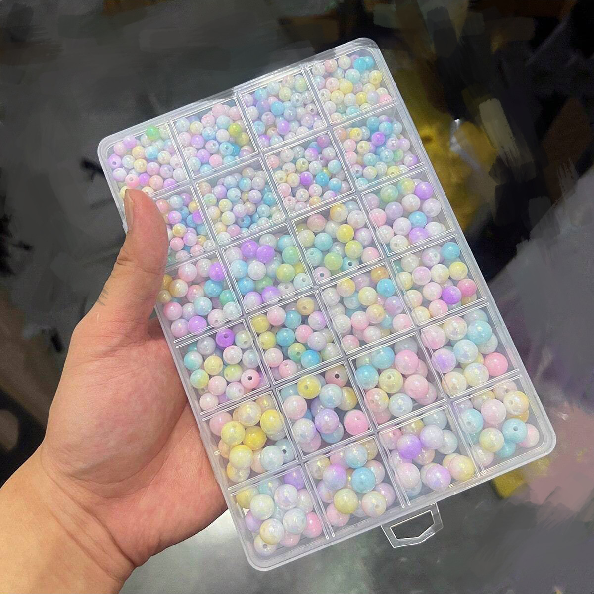 800pcs/24 grid set box 6mm/8mm - Men'S Accessories Jewelry Bracelet ulasan dan harga