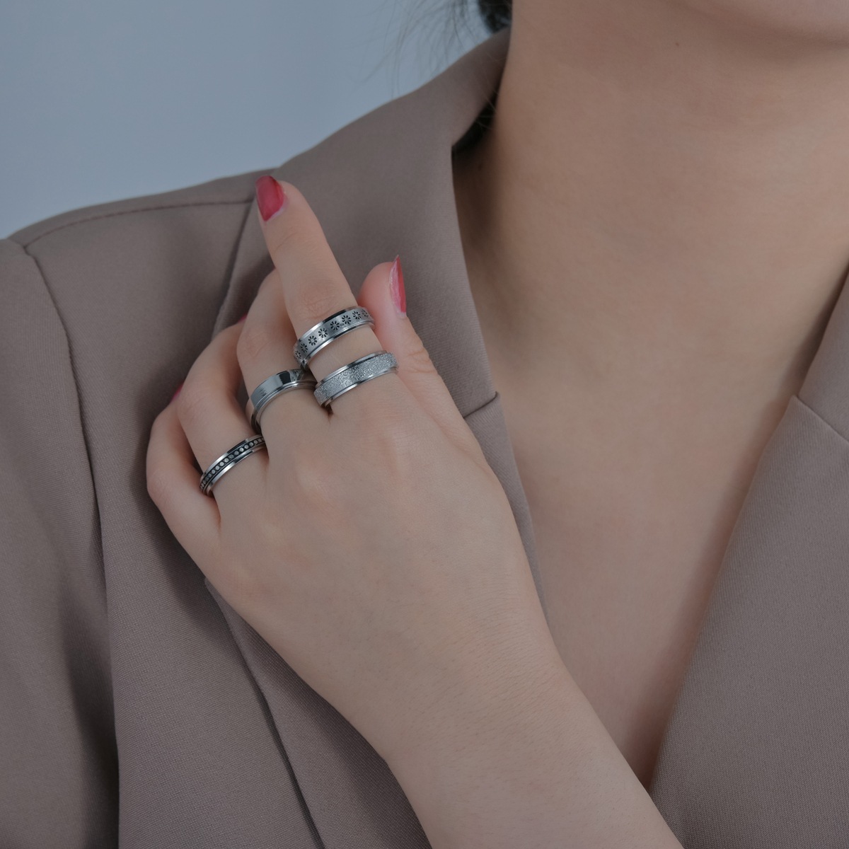 Stainless Steel Anxiety Ring w - Men Accessories Name ulasan dan harga