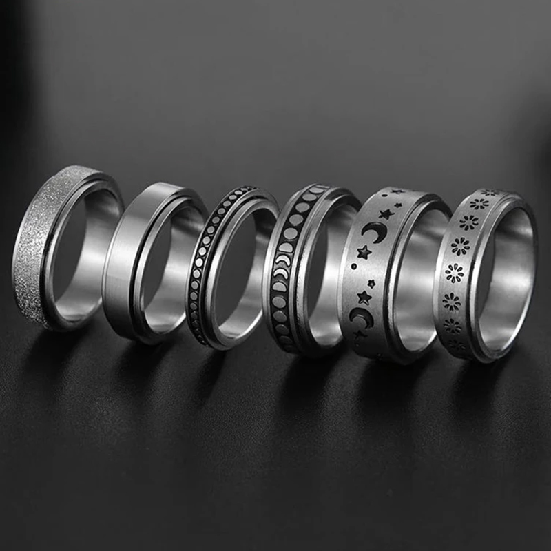 Stainless Steel Anxiety Ring w - Men Accessories Name ulasan dan harga