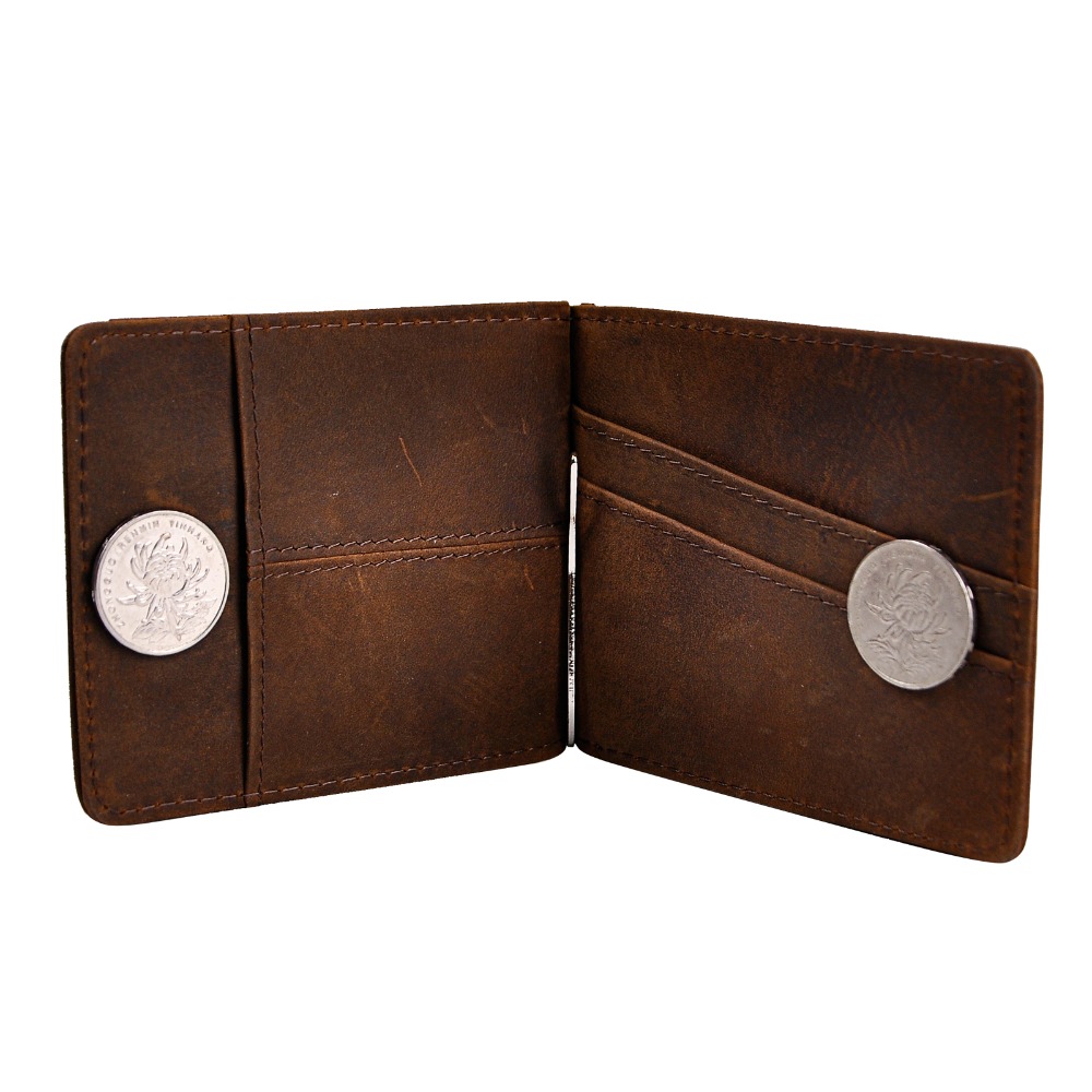 Quality Leather Men Magnetic M - Money Clip Slim ulasan dan harga