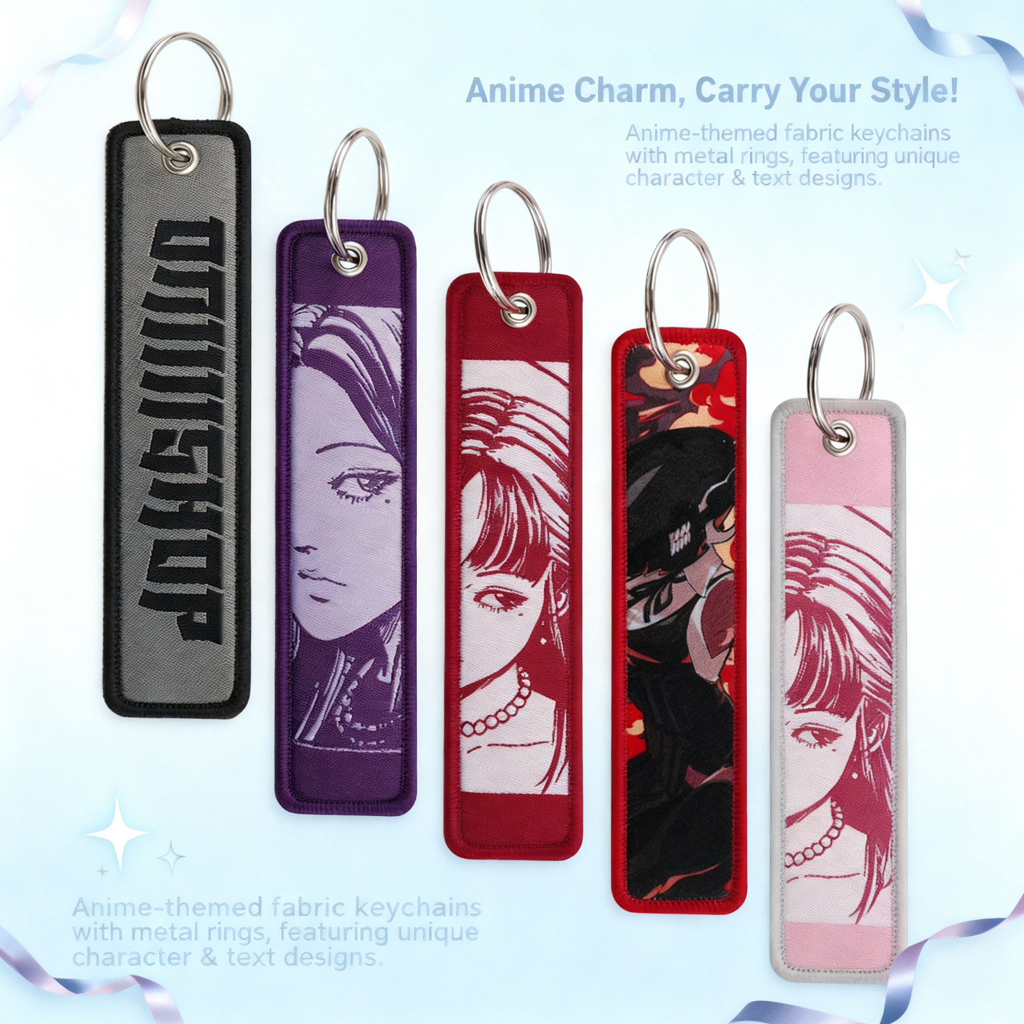 Anime Girls Embroidery Key Fob - Men Accessories Bag ulasan dan harga