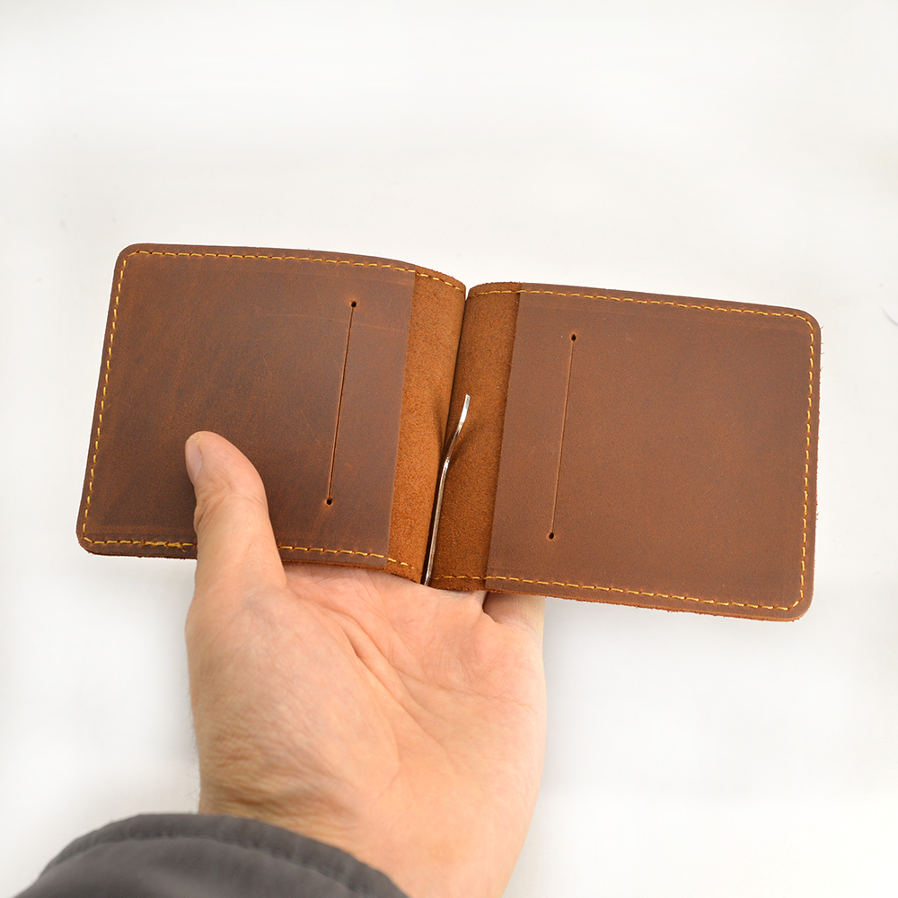 Handmade Genuine Leather Money - Money Clip Slim ulasan dan harga