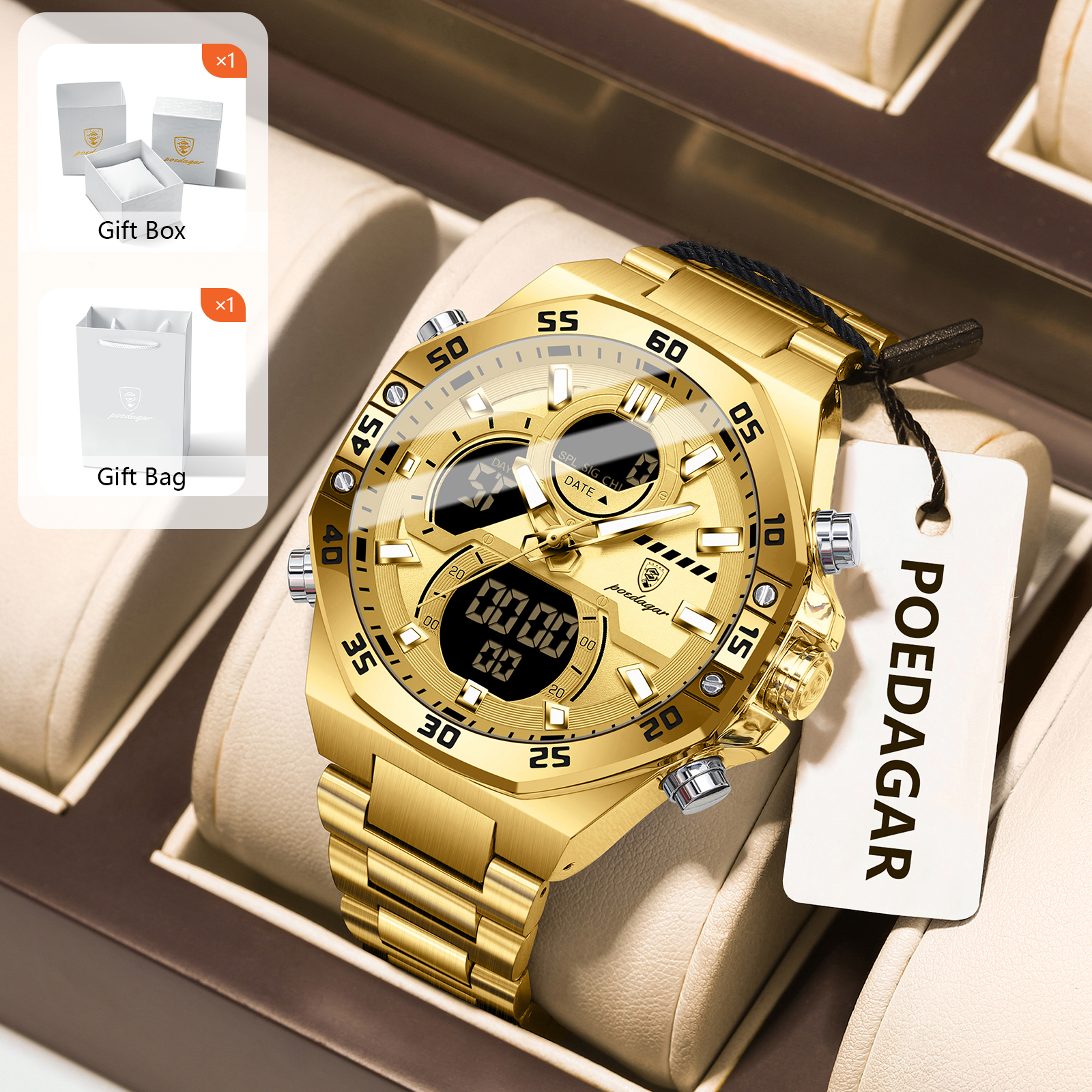 POEDAGAR Sport Men Watch LED W - Men'S Accessories Jewelry Bracelet ulasan dan harga