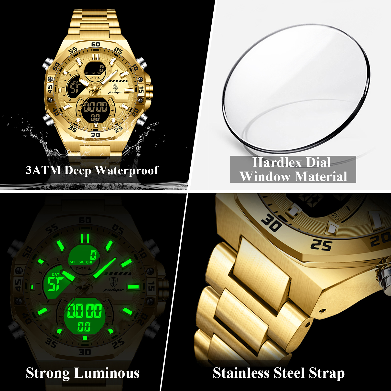 POEDAGAR Sport Men Watch LED W - Men'S Accessories Jewelry Bracelet ulasan dan harga