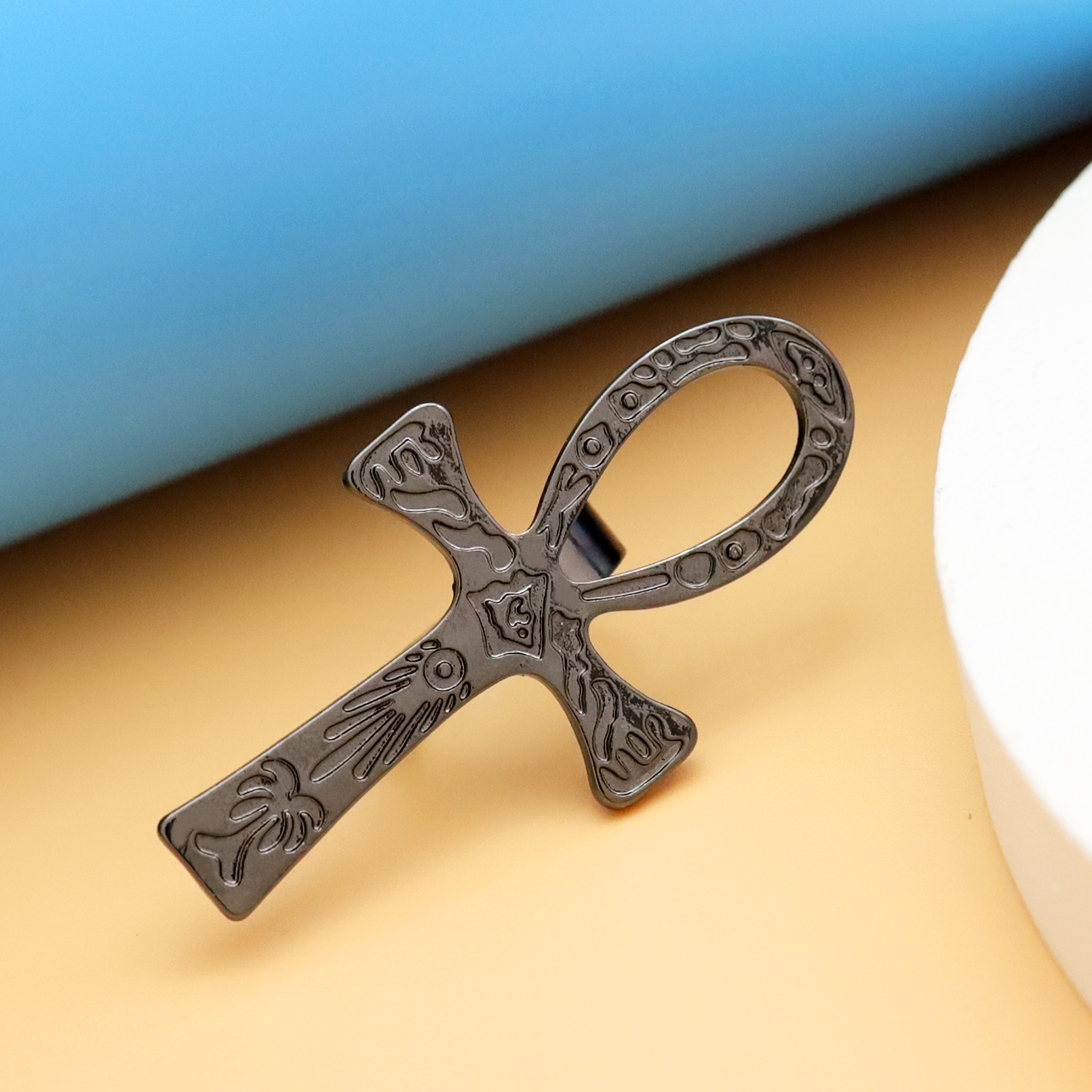 Black Ankh Cross Ring Tribal E - Men'S Accessories Jewelry Egypt ulasan dan harga