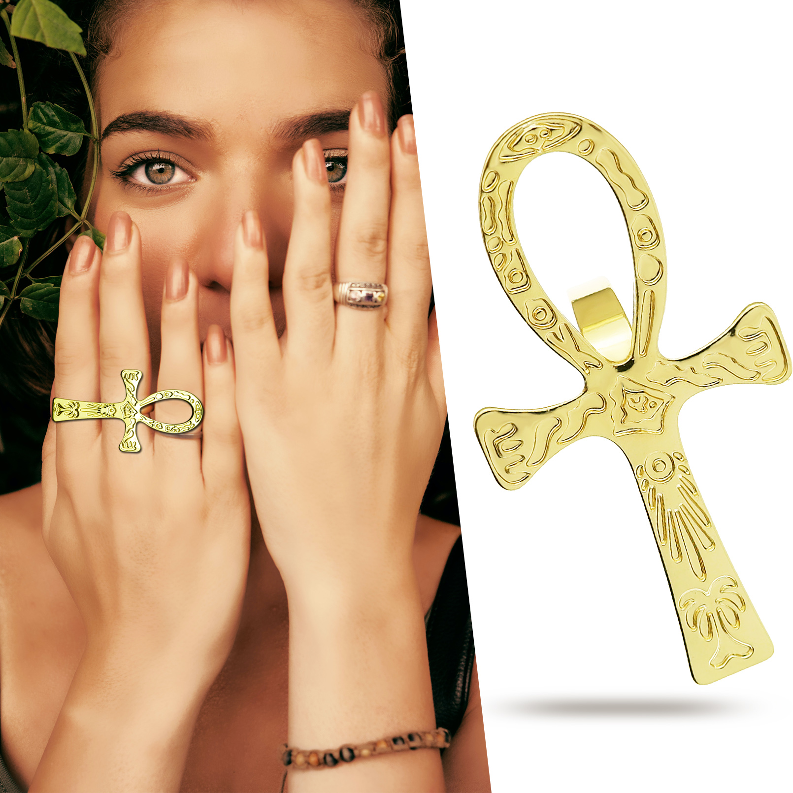 Black Ankh Cross Ring Tribal E - Men'S Accessories Jewelry Egypt ulasan dan harga
