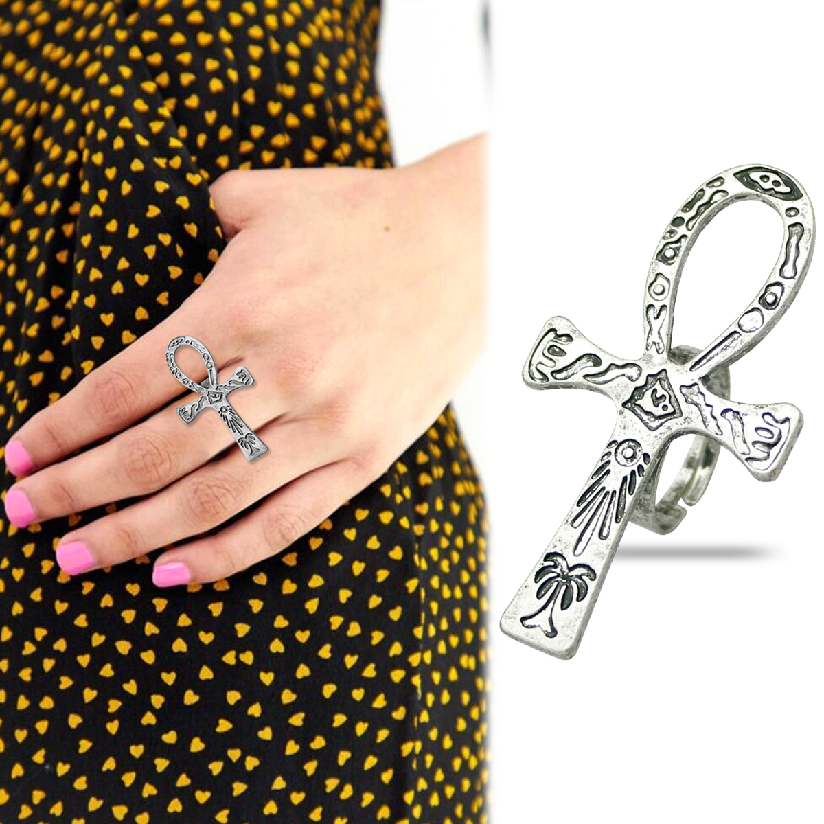 Black Ankh Cross Ring Tribal E - Men'S Accessories Jewelry Egypt ulasan dan harga