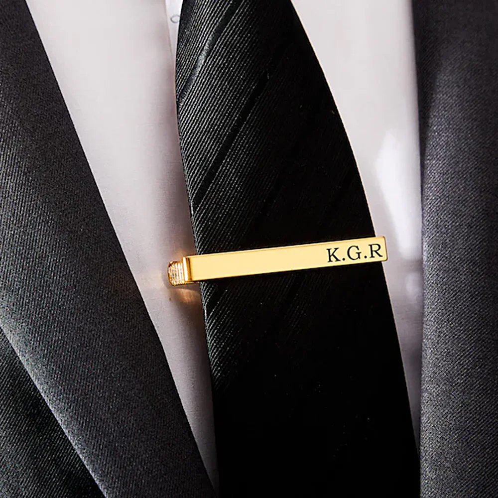 New Custom Carved Name Tie Cli - Men Accessories Name ulasan dan harga