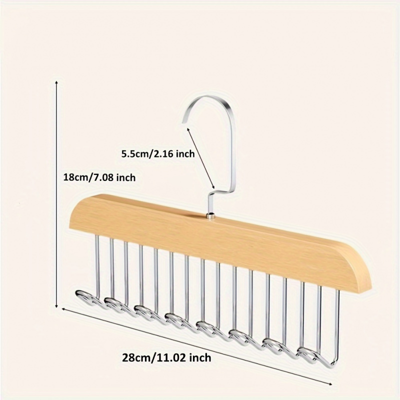 8 hook Wooden Belt Rack Storag - Men'S Accessories Wardrobe ulasan dan harga