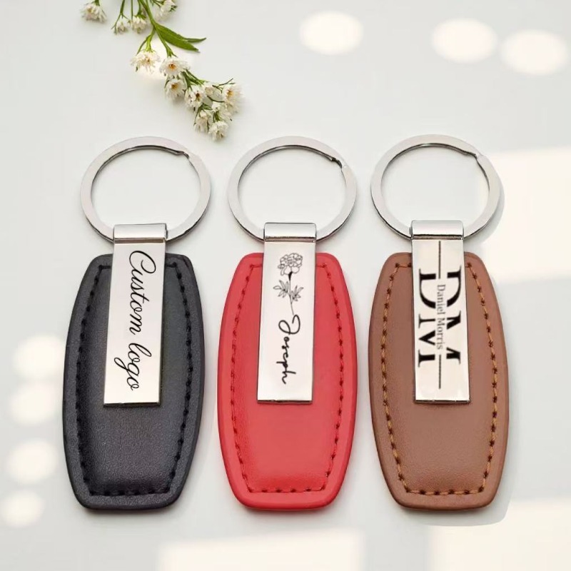 Personalized Leather Keychain  - Men Accessories Name ulasan dan harga