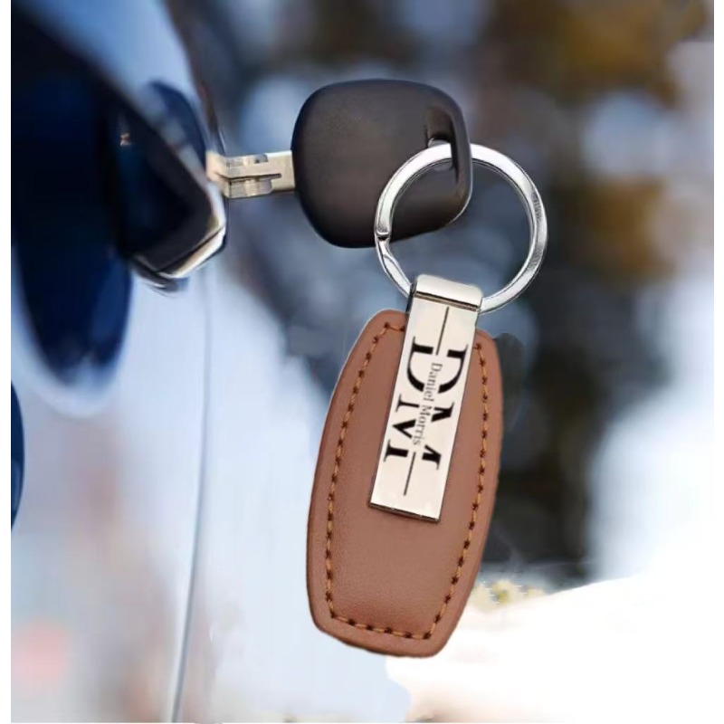 Personalized Leather Keychain  - Men Accessories Name ulasan dan harga