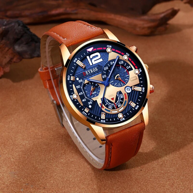2PCS Set Fashion Mens Calendar - Men Accessories For Wrist ulasan dan harga
