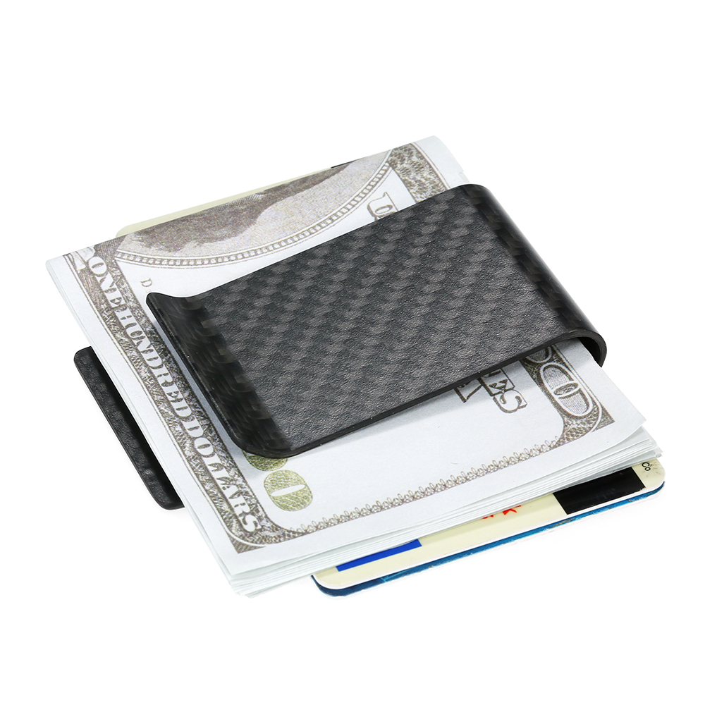 Black Carbon Fiber Wallet Mone - Money Clip Slim ulasan dan harga