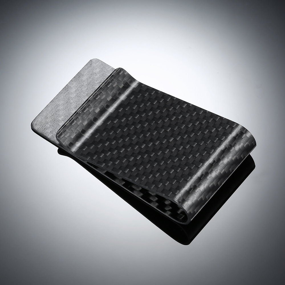 Black Carbon Fiber Wallet Mone - Money Clip Slim ulasan dan harga