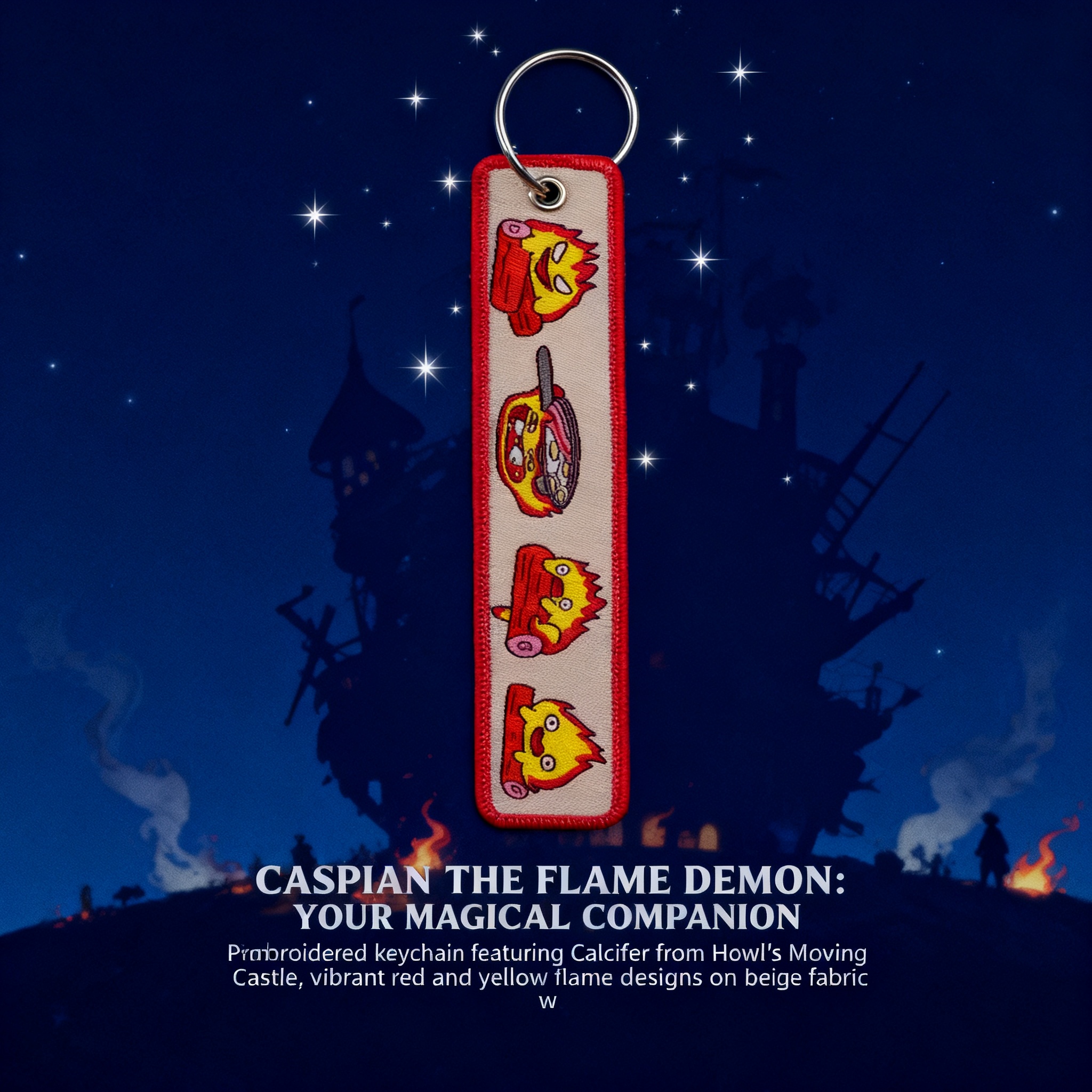Anime Fire Embroidery Key Fobs - Men Accessories Bag ulasan dan harga