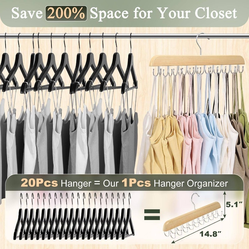 Wooden Tie Hangers Belt Rack W - Men'S Accessories Wardrobe ulasan dan harga