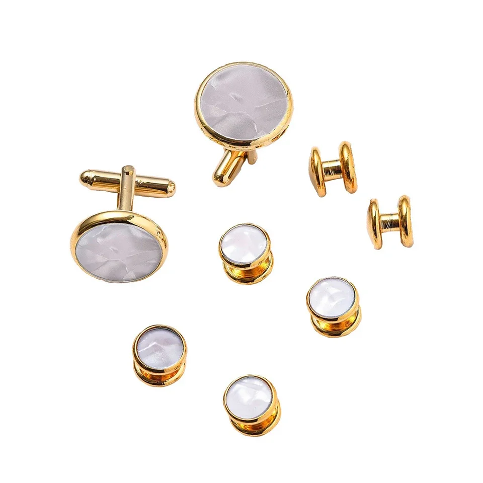 8PCS Elegant Copper Shell Cuff - Men'S Accessories With Suits ulasan dan harga
