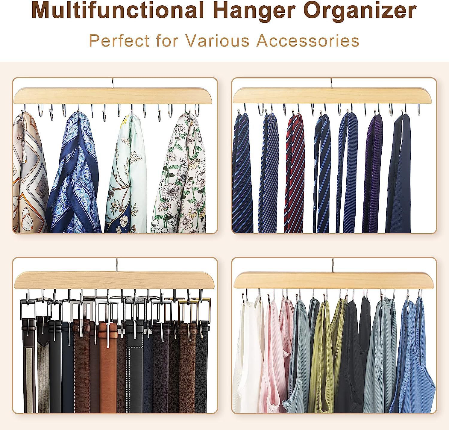 Wooden Belt Rack Women Storage - Men'S Accessories Wardrobe ulasan dan harga