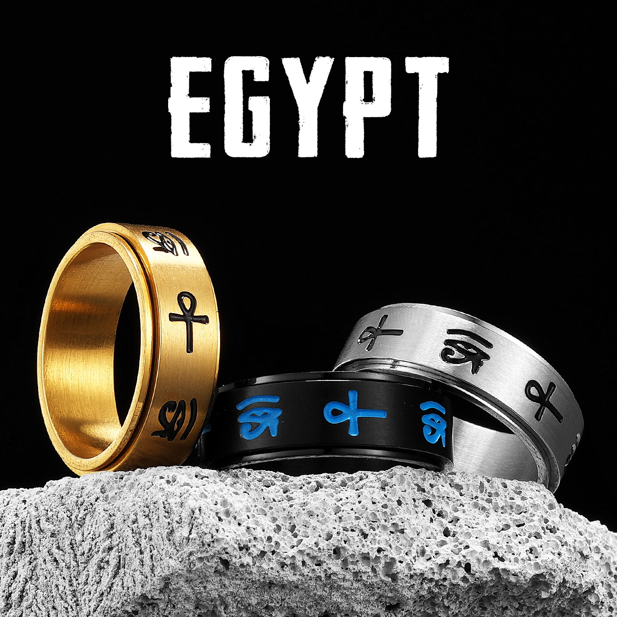 Egypt Eye of Horus Men Rings S - Men'S Accessories Jewelry Egypt ulasan dan harga