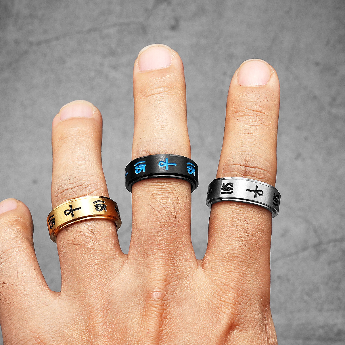 Egypt Eye of Horus Men Rings S - Men'S Accessories Jewelry Egypt ulasan dan harga
