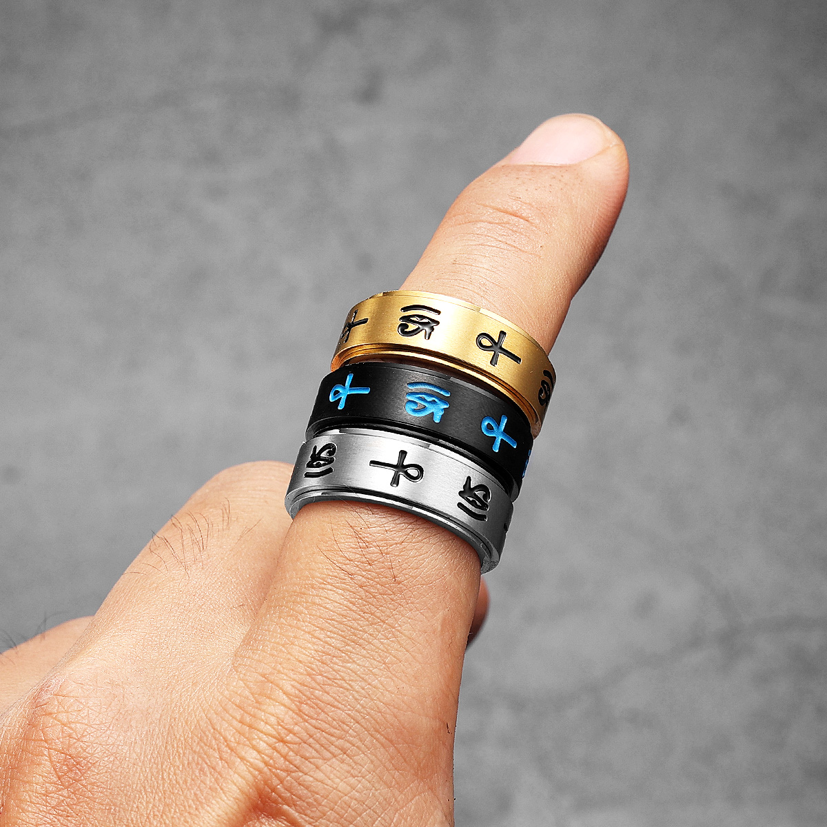 Egypt Eye of Horus Men Rings S - Men'S Accessories Jewelry Egypt ulasan dan harga