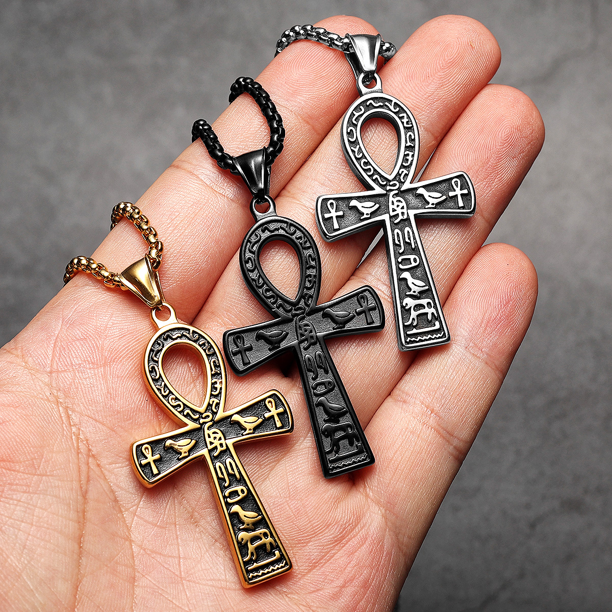 Egypt Cross Men Necklaces Stai - Men'S Accessories Jewelry Egypt ulasan dan harga
